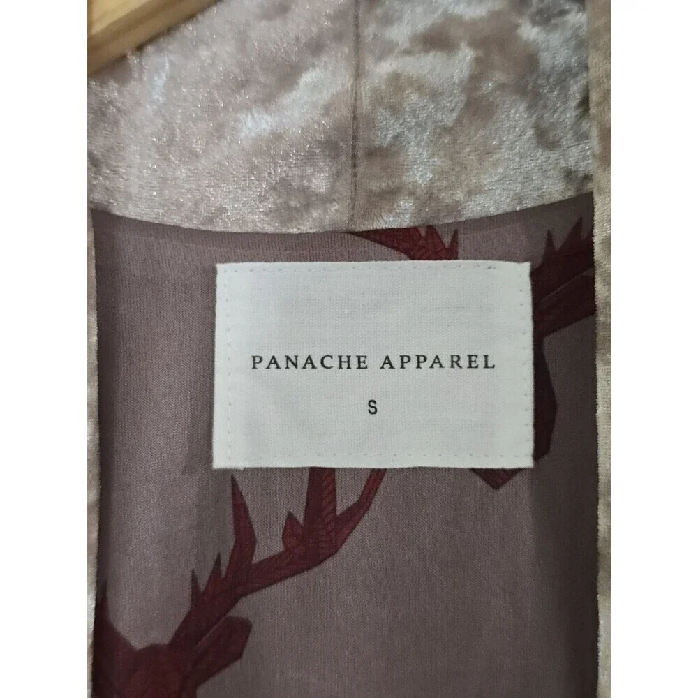 Panache Crushed Velvet Duster Cardigan Small Long Open Front Boho Maxi Kimono